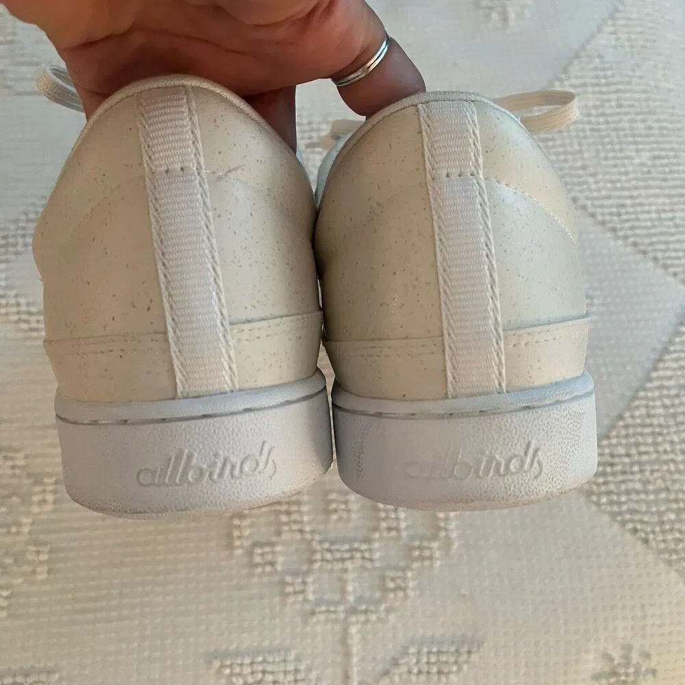Allbirds plant-based leather pushes sneakers, Size 13, cream color, outdoor